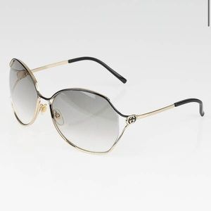 Gucci Gold Oversize Frame GG Logo Sunglasses-2846/S